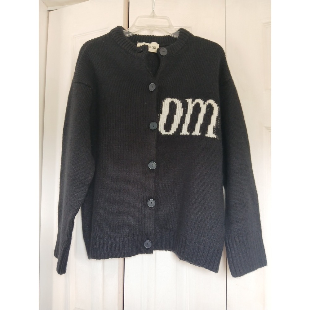 Odd muse Black Cardigan Knitted‎ Jumper Womens Small Wool Blend